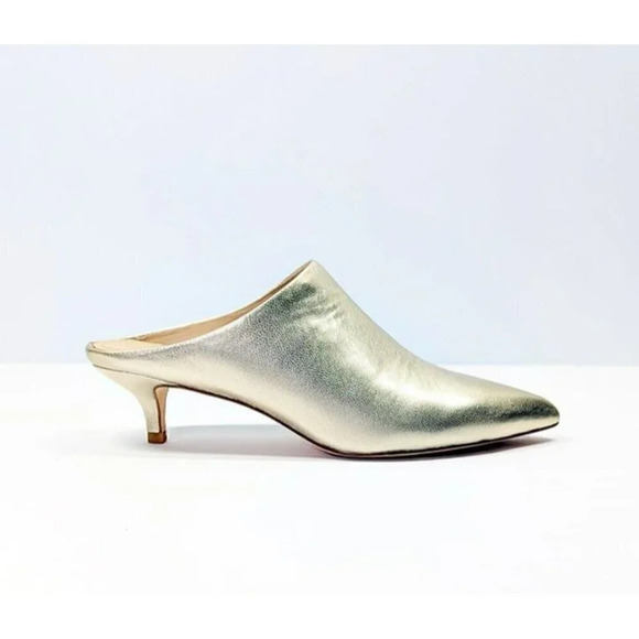 Pour La Victoire Women's Korrine Leather Heel Mules Champagne Size 8.5 MSRP $245 - Picture 2 of 10
